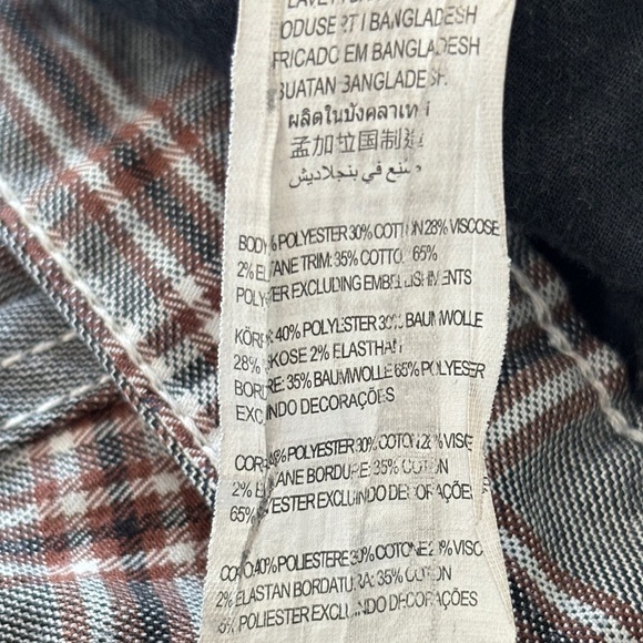 Cotton On Oxford Trouser Plaid Pleated Straight Fit Tapered Ankle Waist Size 32 - Picture 12 of 12